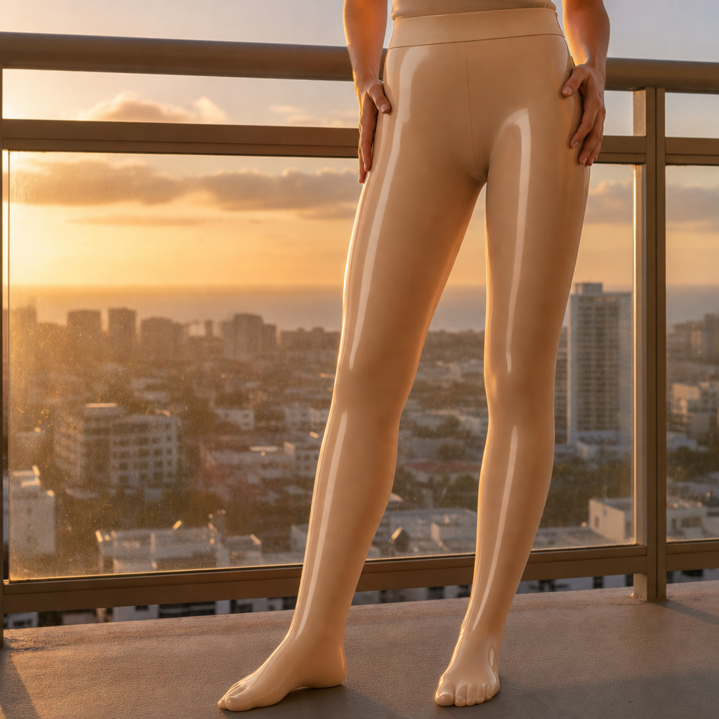 Aveiro Glossy Sculpting Tights in Nude