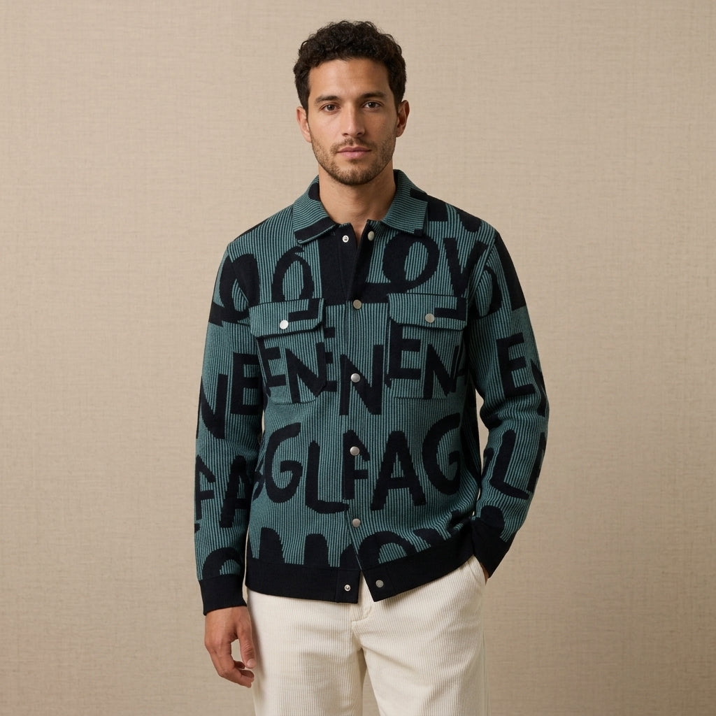 Teal & Black Graphic Print