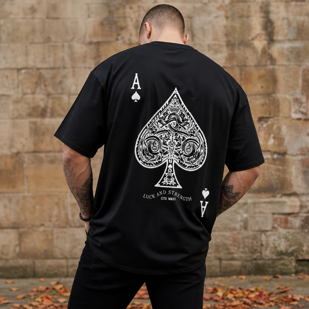 Rivello Ace of Spades Oversized Tee in Black