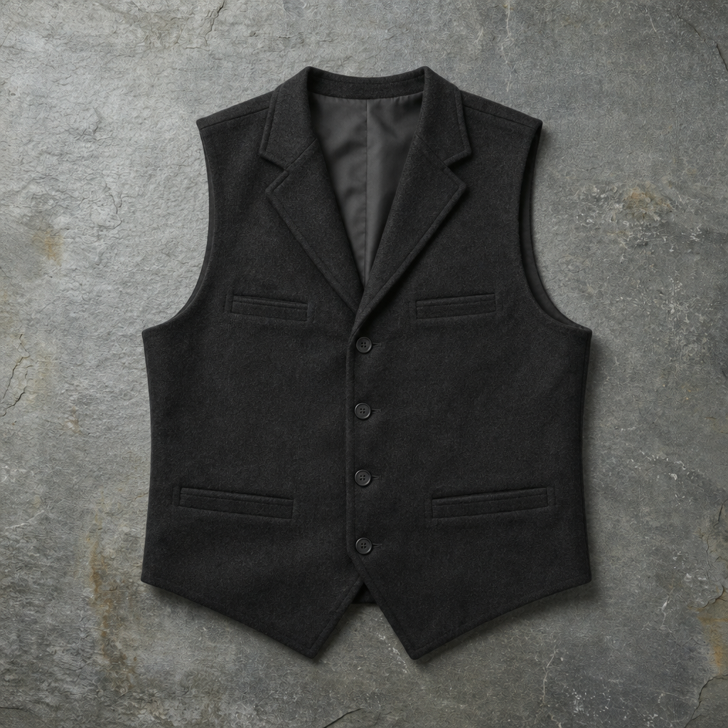 Avila Slim Fit Business Vest in Black