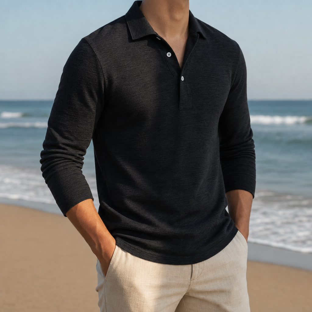 Pisa Slim Fit Polo Shirt in Black