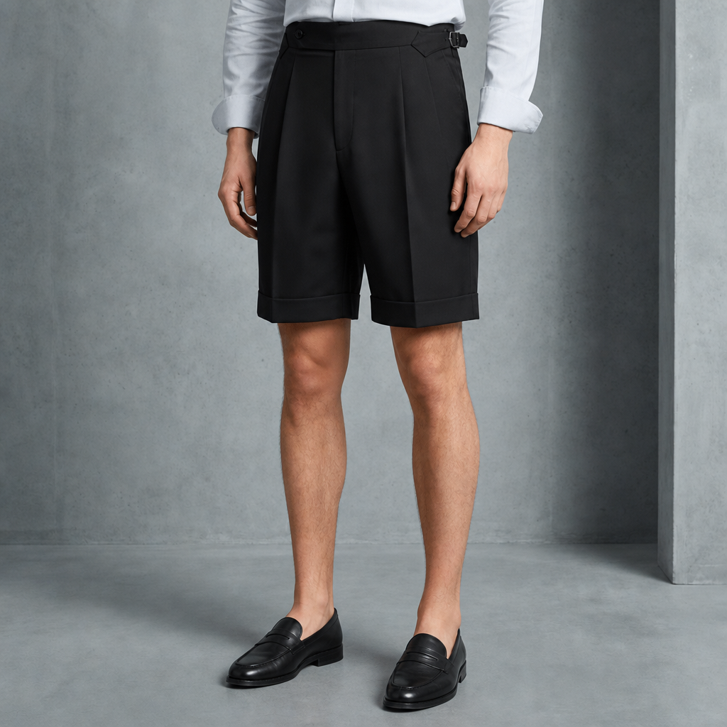 Ansouis Pleated Dress Shorts in Black