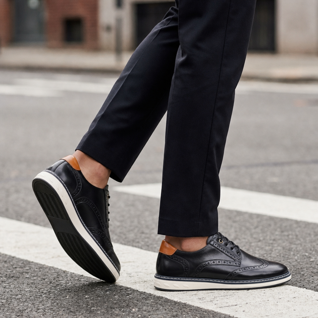 Urbino Leather Wingtip Brogues in Black