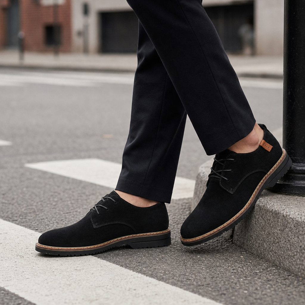 Frigiliana Vintage Leather Oxfords in Black