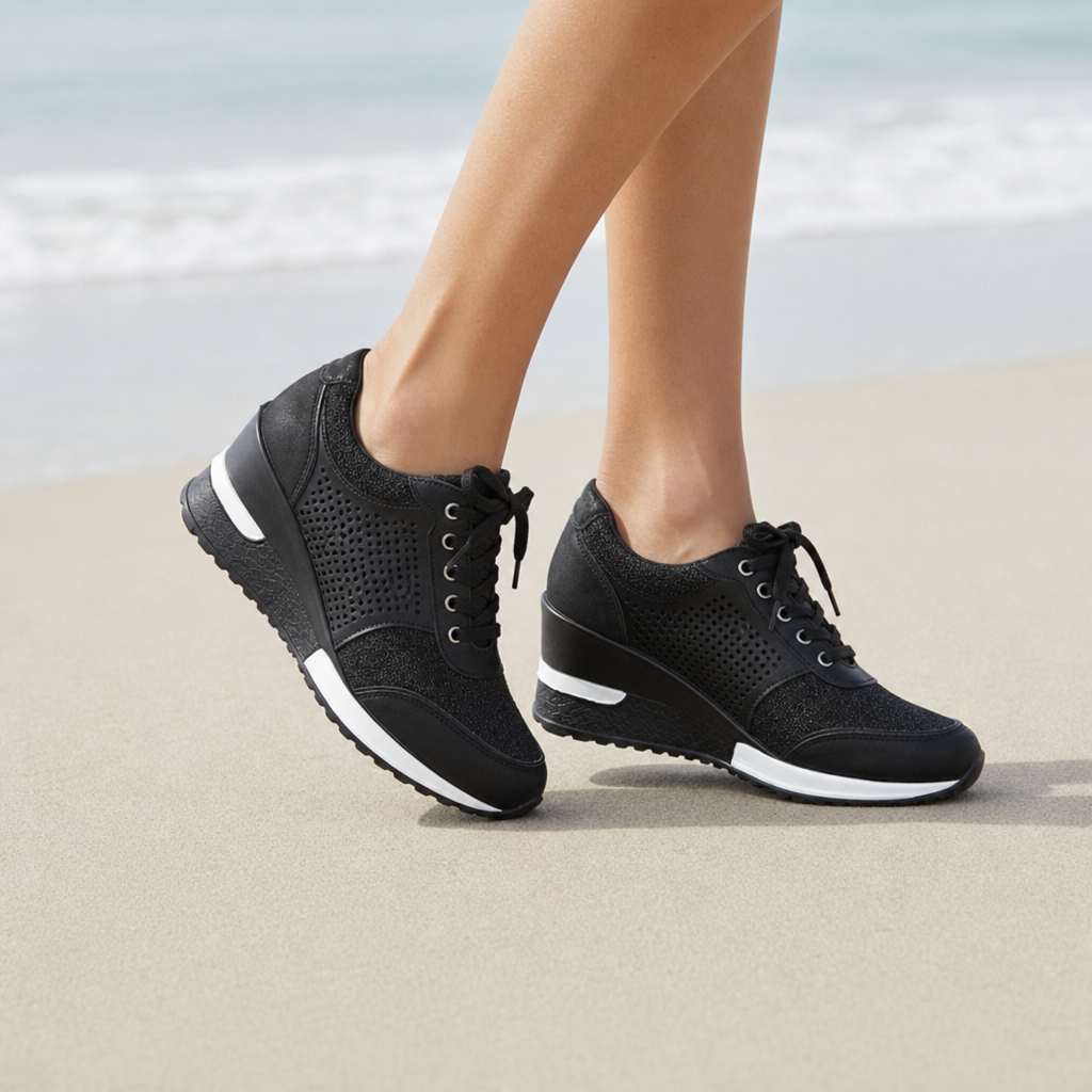 Polignano Orthopedic Wedge Trainers in Black