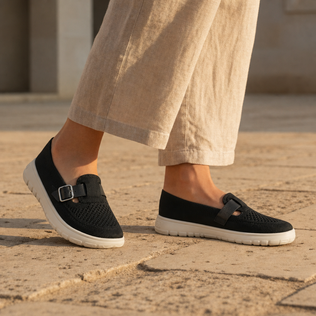 Gythio Orthopedic Mesh Sneakers in Black