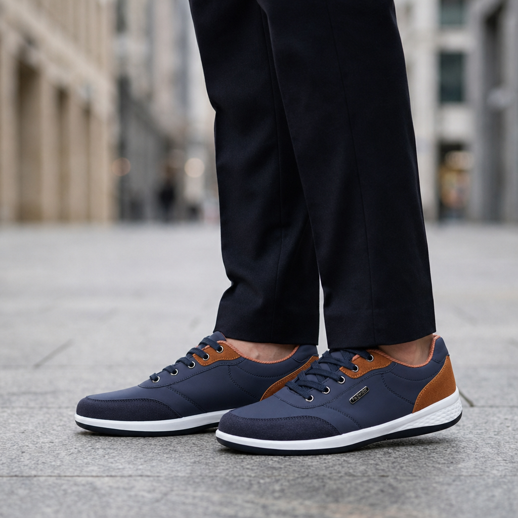 Mdina Contrast Panel Sneakers in Blue