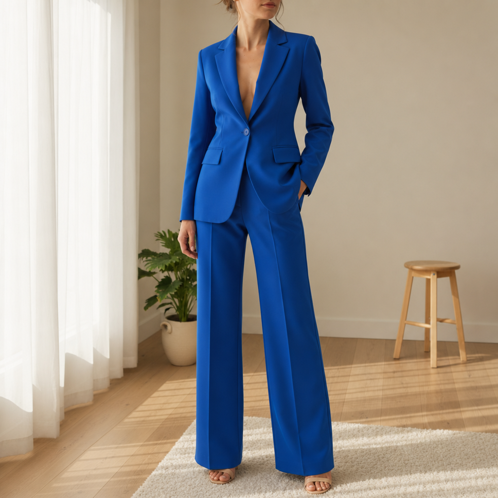 Monaco Tailored Blazer Trouser Set in Blue