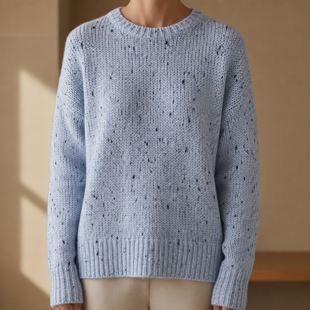 Figueres Oversized Confetti Knit Sweater in Blue