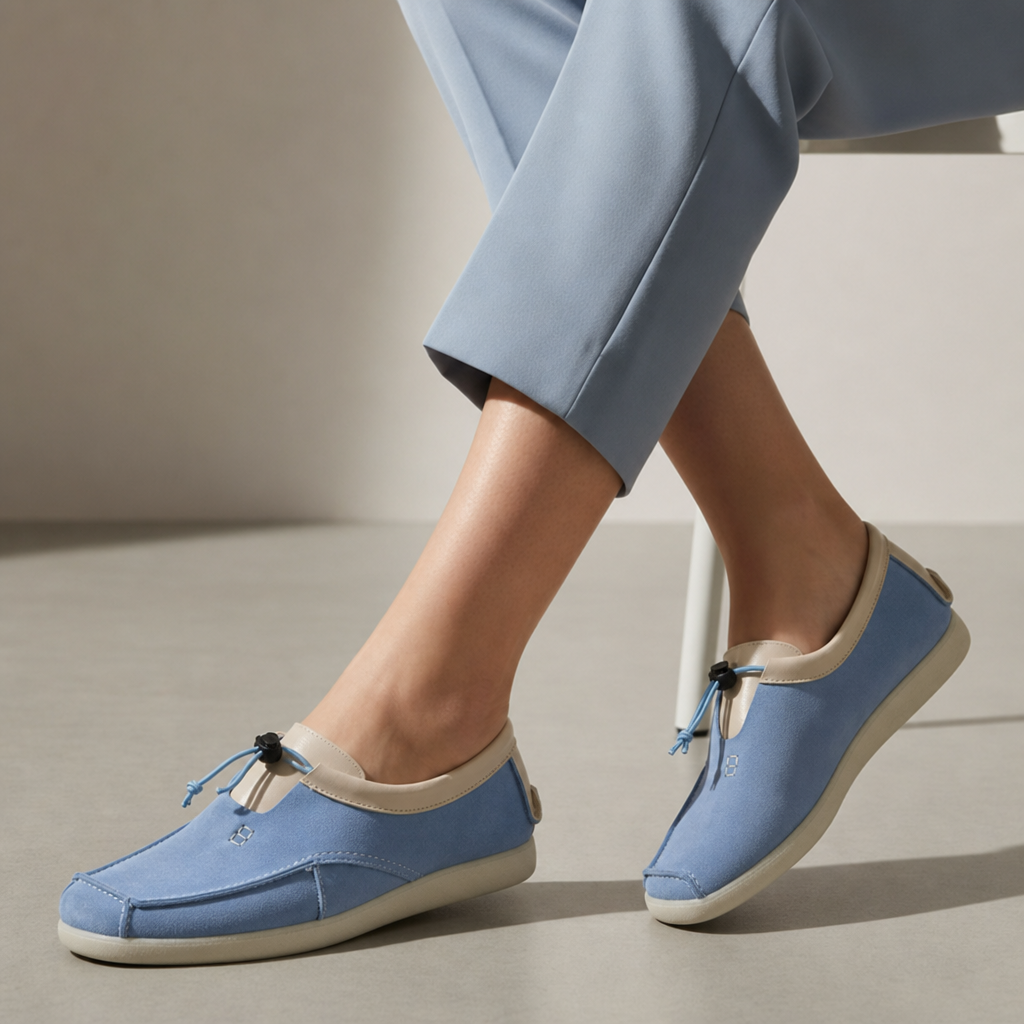Amalfi Suede Moc-Toe Loafers in Blue