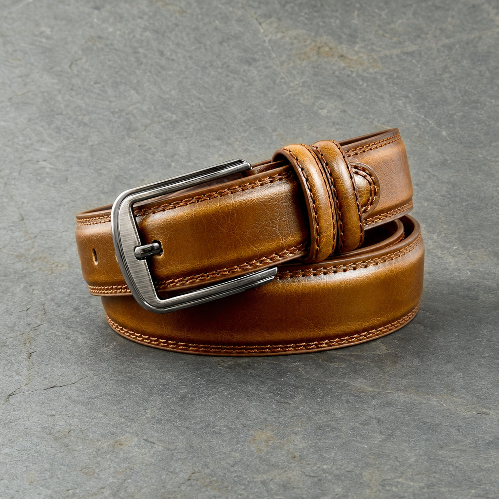 Ravello Classic Cowhide Leather Belt in Brown
