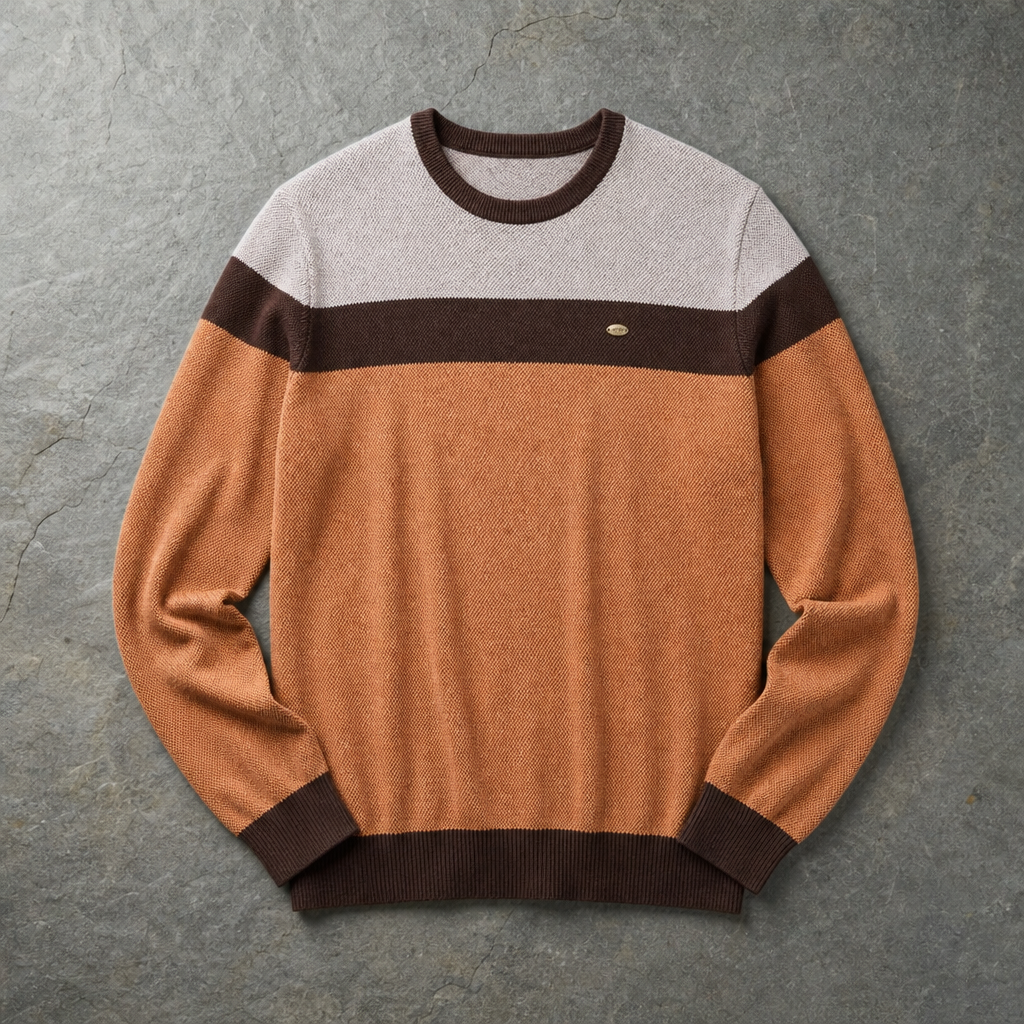 Ios Striped Crewneck Sweater in Brown