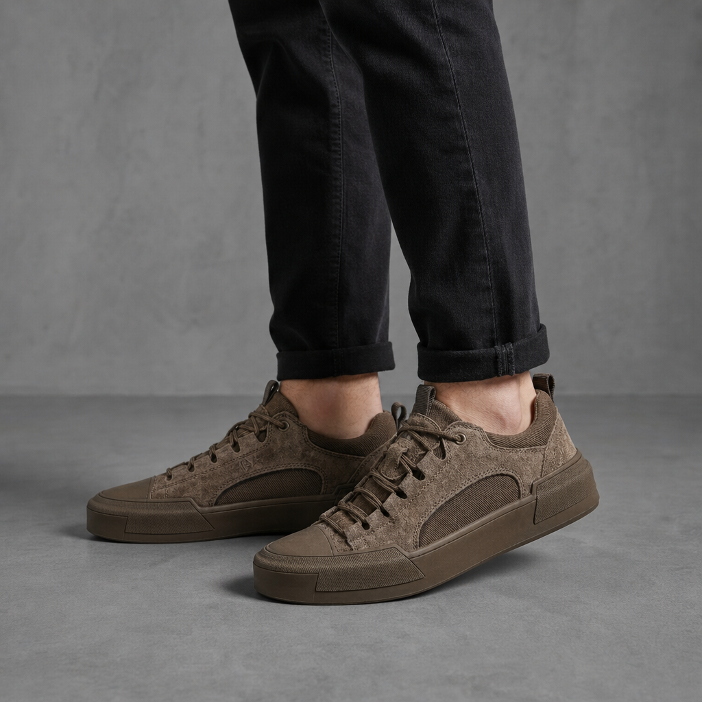 Nafplio Suede Canvas Sneakers in Brown