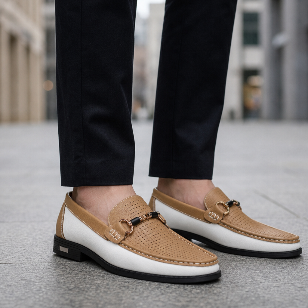 Cordoba Perforated Bit Loafers in Brown