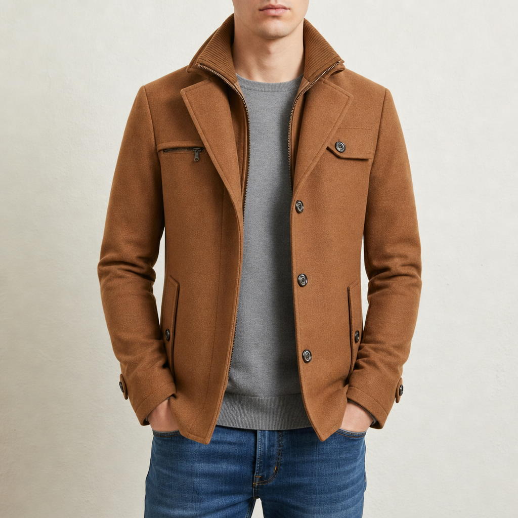 Zachary Business Winter Jacket in Brown