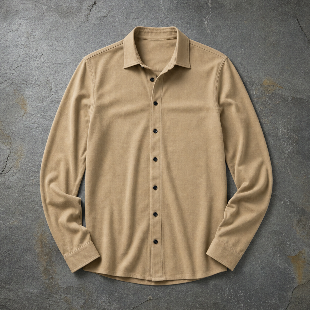 Vence Slim Fit Button-Up in Camel