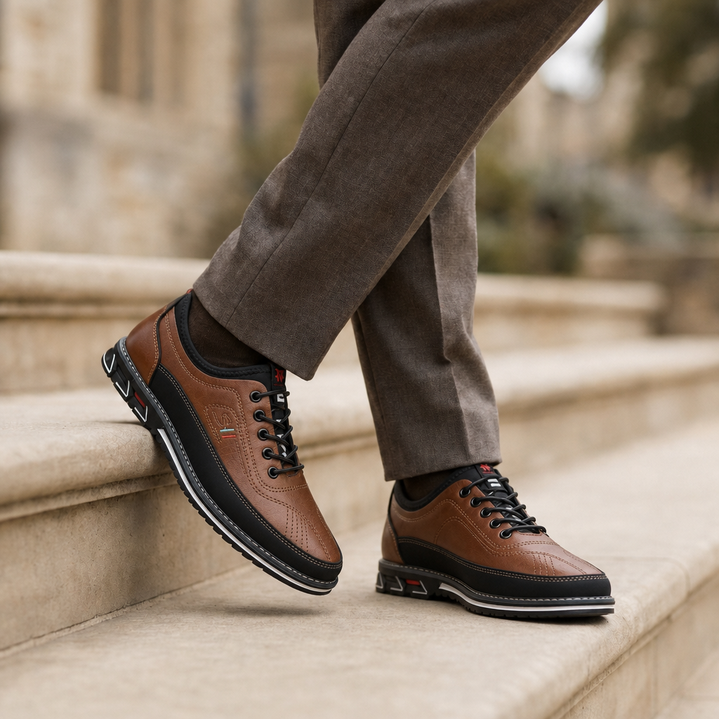 Cadaques Leather Casual Sneakers in Dark Brown