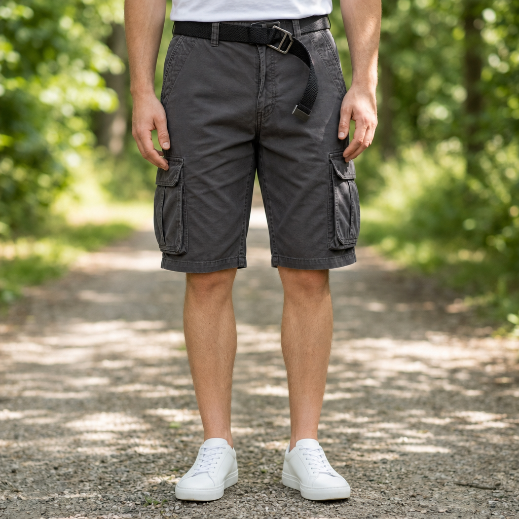 Tossa Multi-Pocket Cargo Shorts in Dark Grey