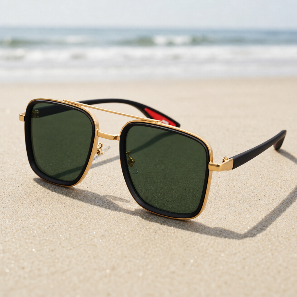 Women's Lacoste Sunglasses in Gold & Green