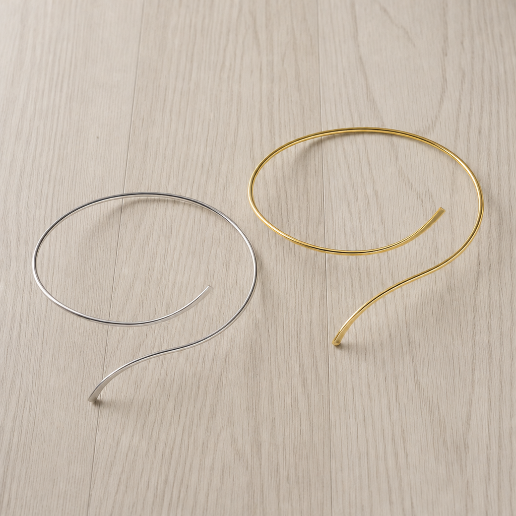 Olviera Gold Wrap Cuff Anklet in Gold & Silver Set