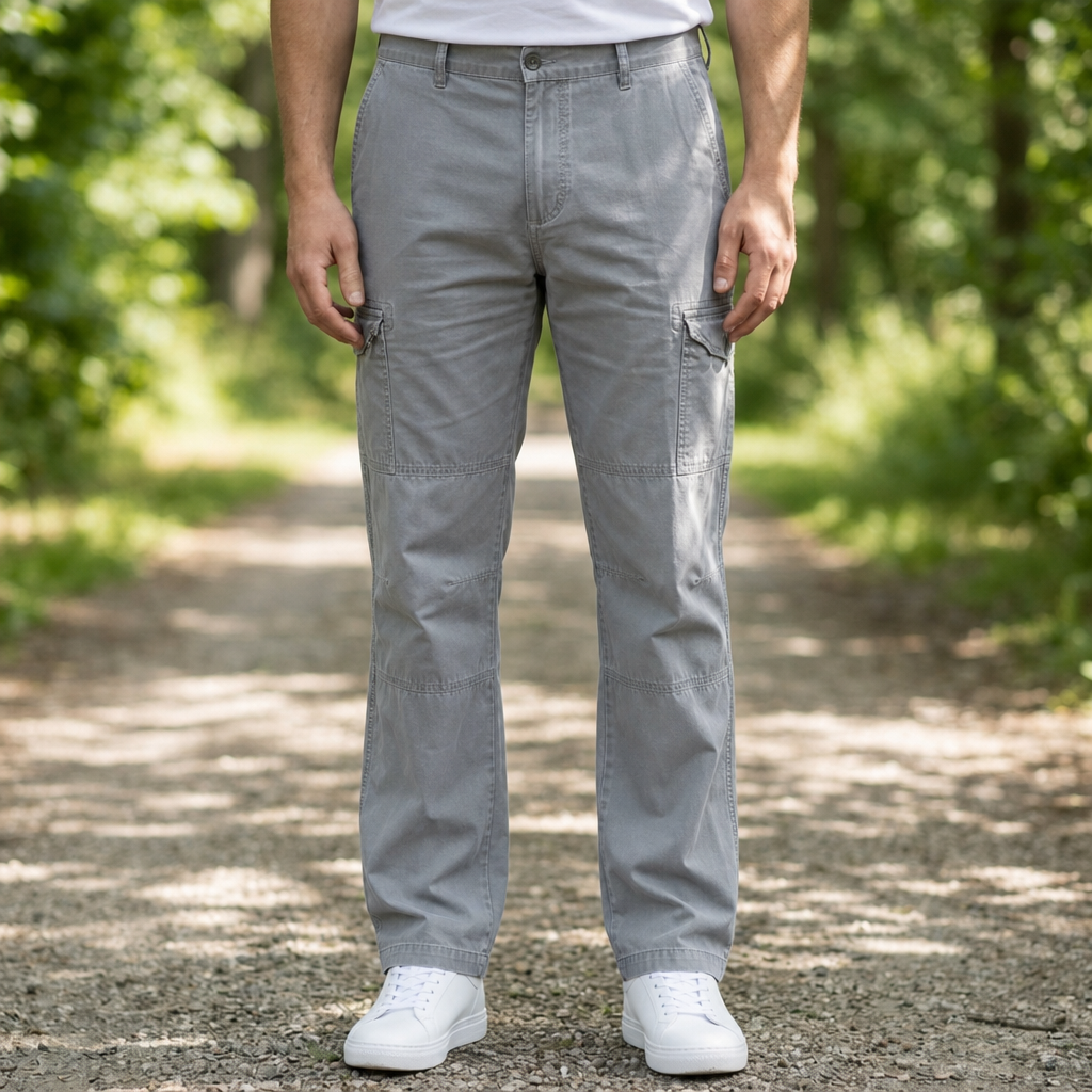 Cannes Relaxed Fit Cargo Pants in Gray