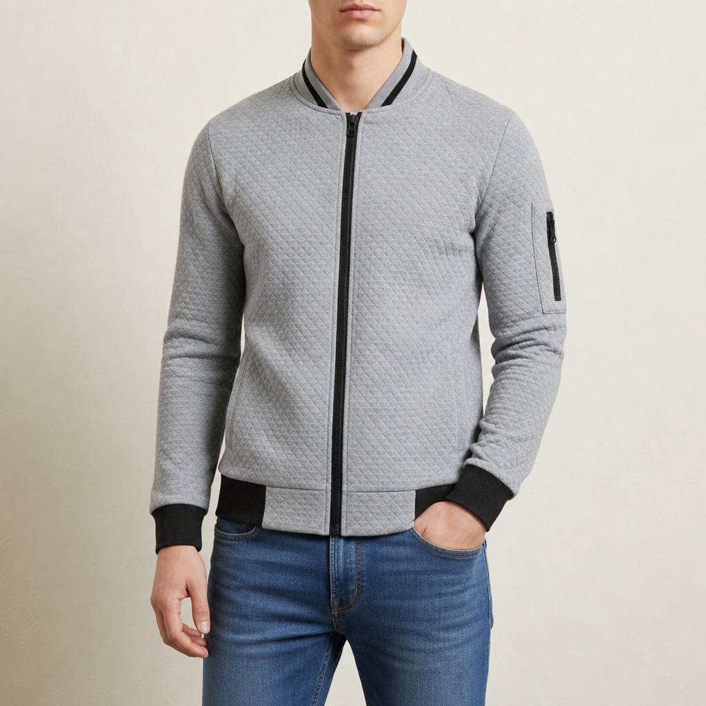 Maigellos Plain Hoodie Cardigan in Gray