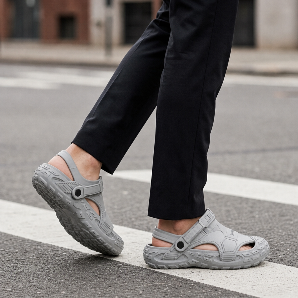 Soller Chunky Tactical Sandals in Gray