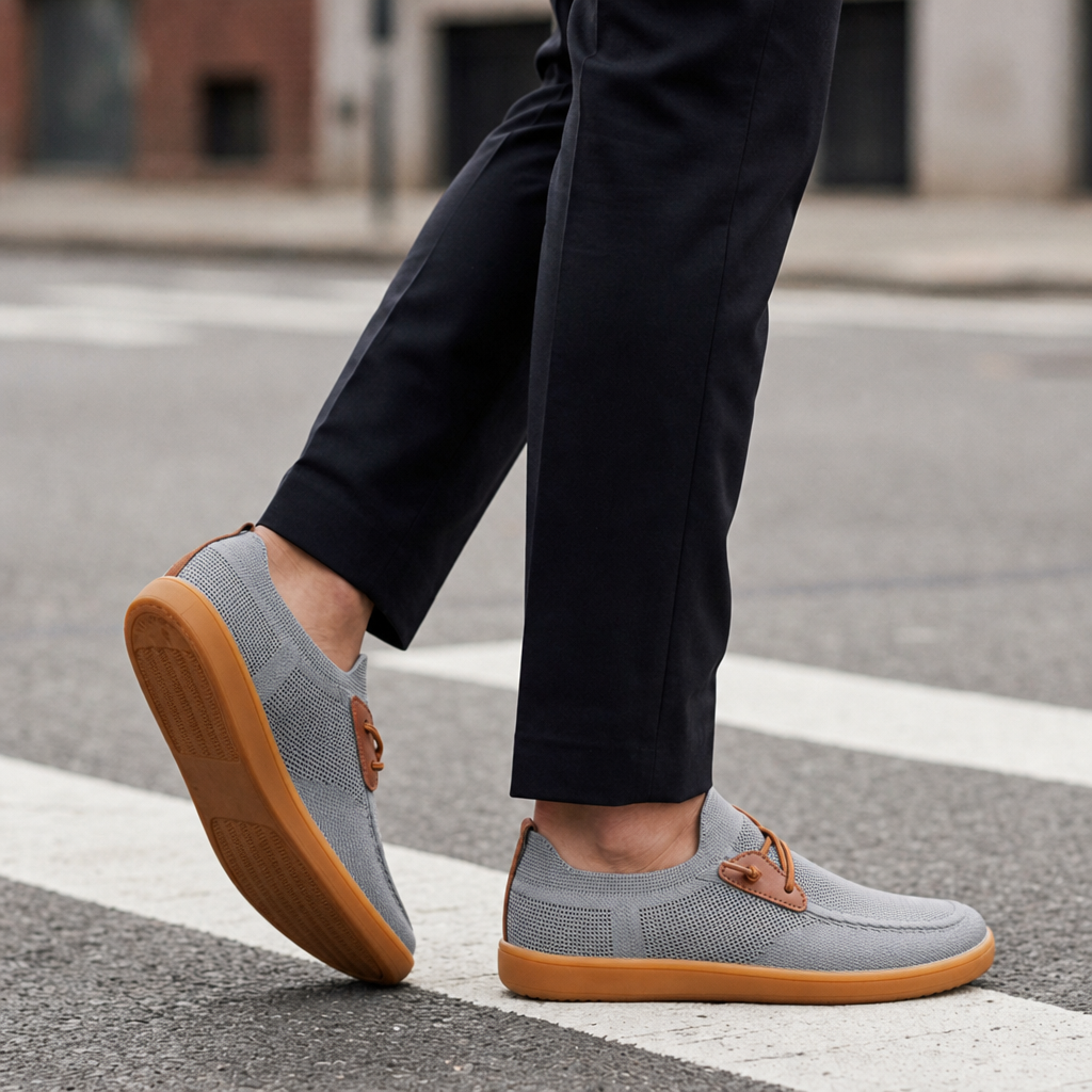 Saint Tropez Knit Mesh Slip-On Sneakers in Gray