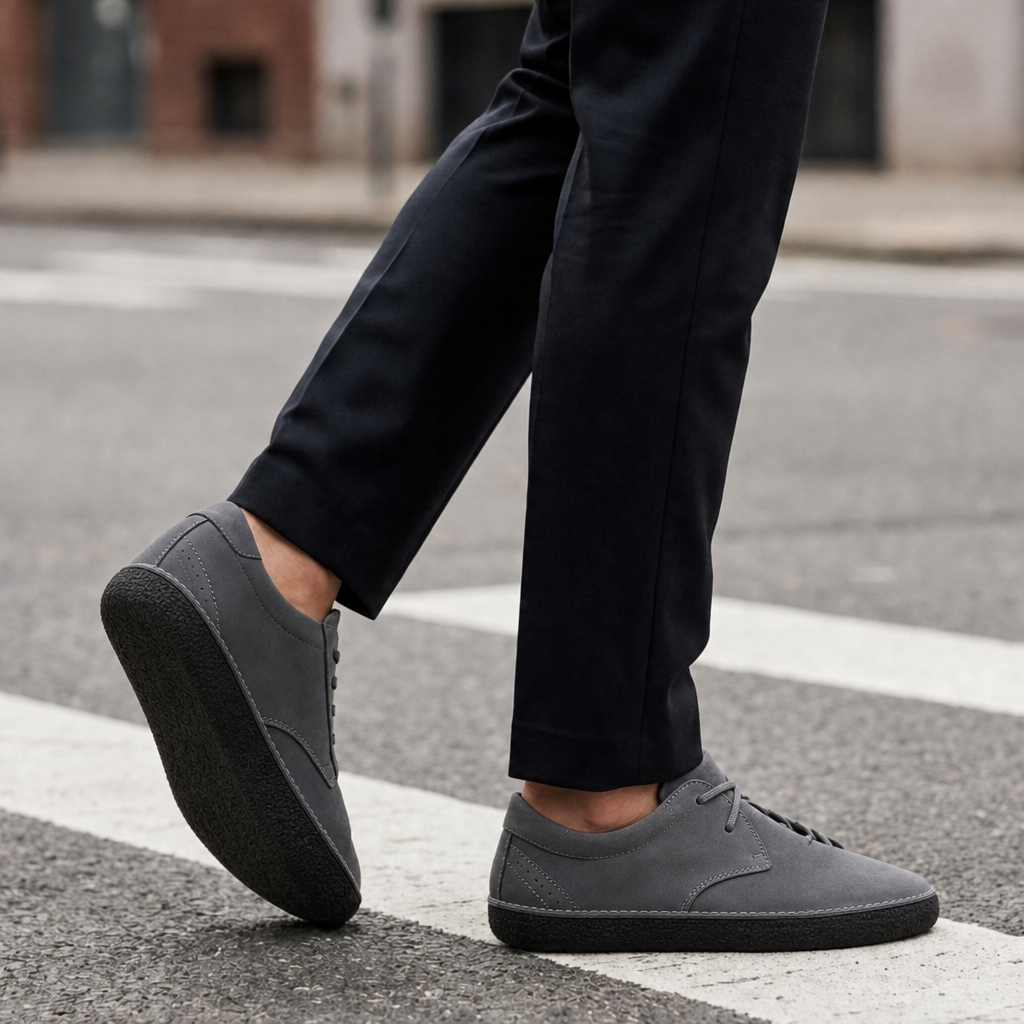 Astypalaia Suede Lace-Up Shoes in Gray