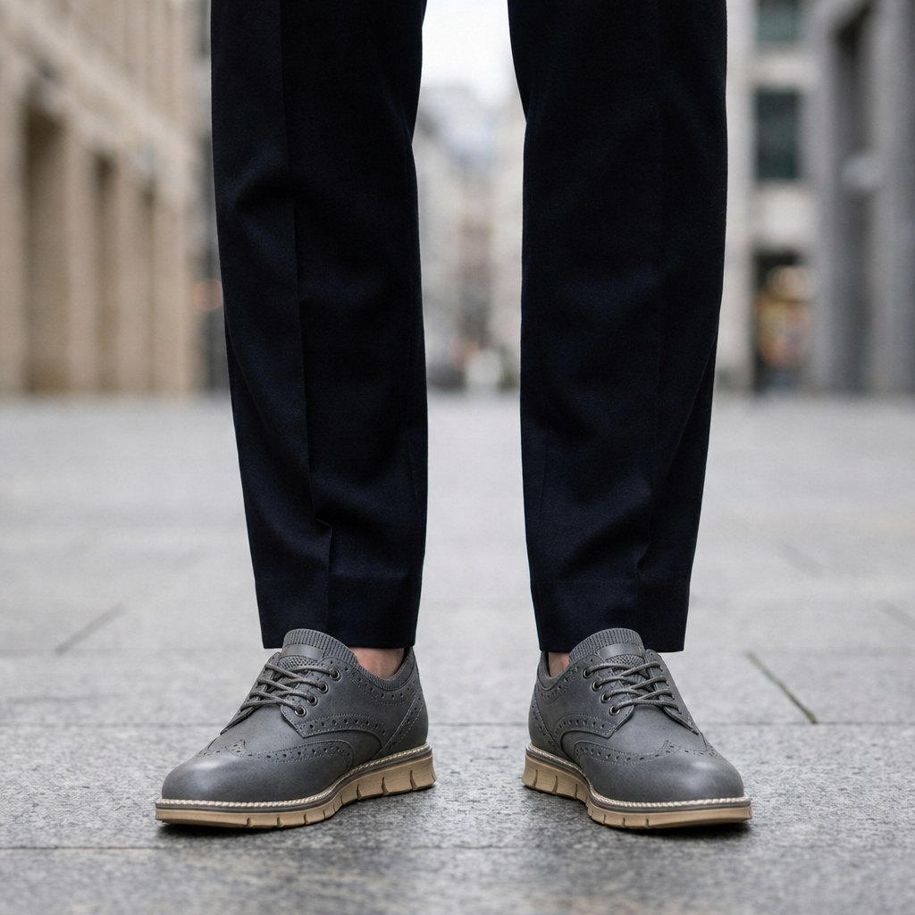 Perpignan Brogue Dress Sneakers in Gray
