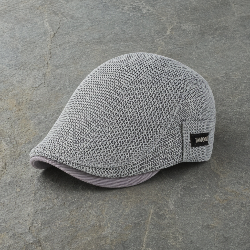 Hvar Mesh Ivy Flat Cap in Gray