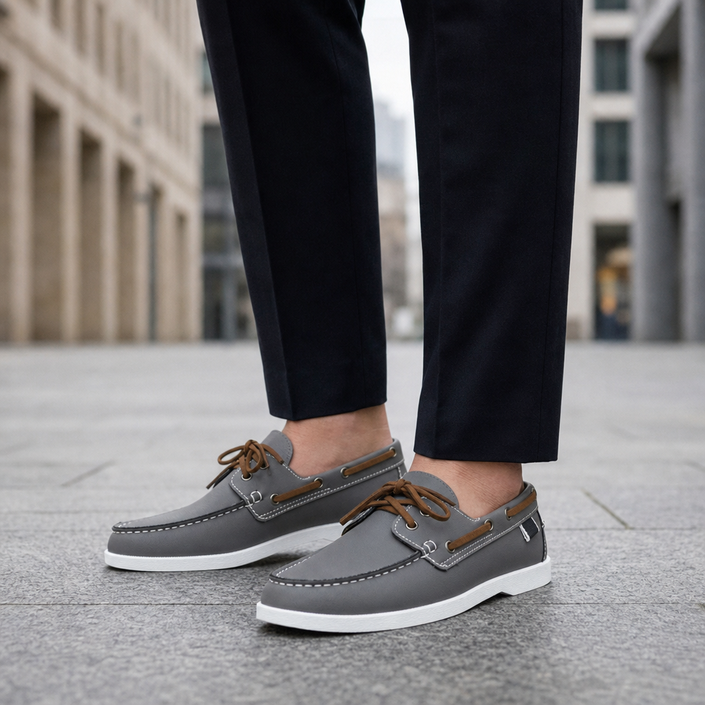 Seville Leather Lace-Up Boat Shoes in Grayson