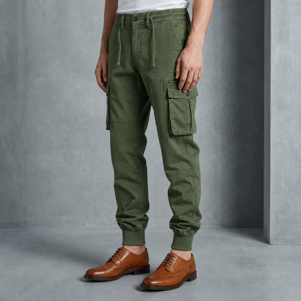 Kos Tapered Cargo Joggers in Green