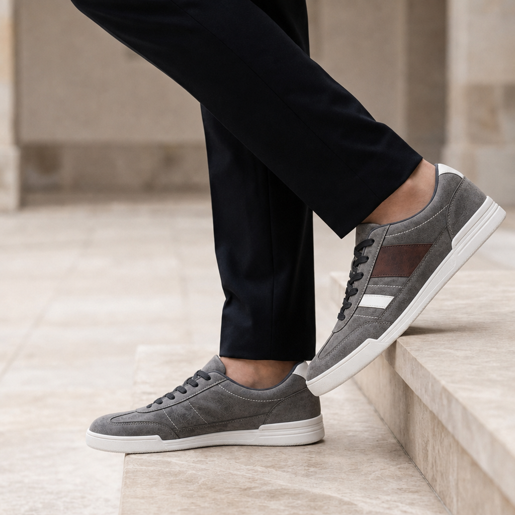 Santa Margherita Contrast Stripe Sneakers in Grey