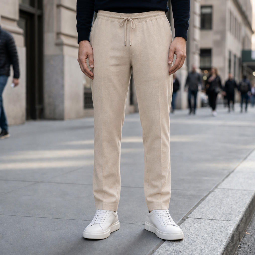 Portofino Relaxed Linen Pants in Khaki