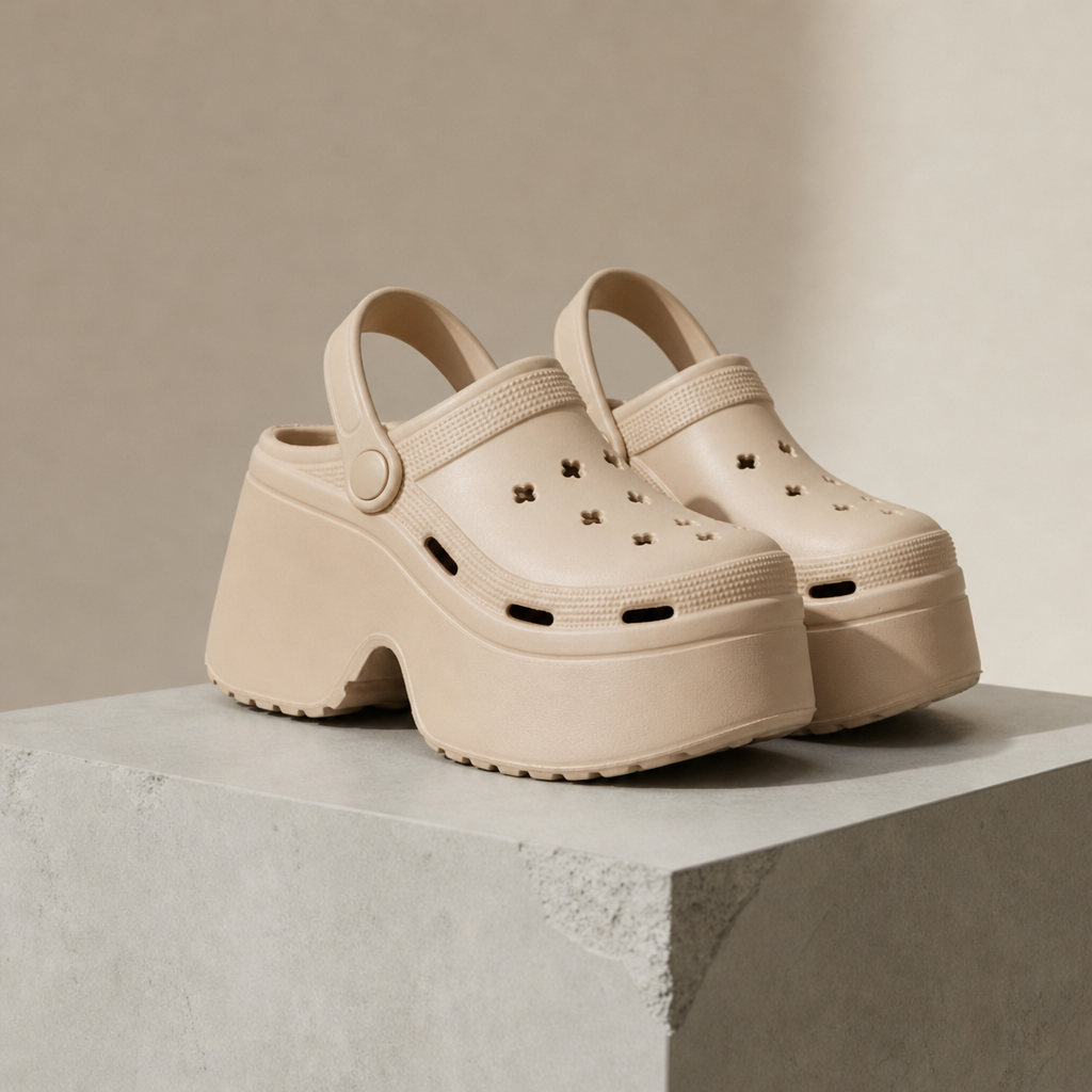 Orvieto Chunky Platform Clogs in Khaki