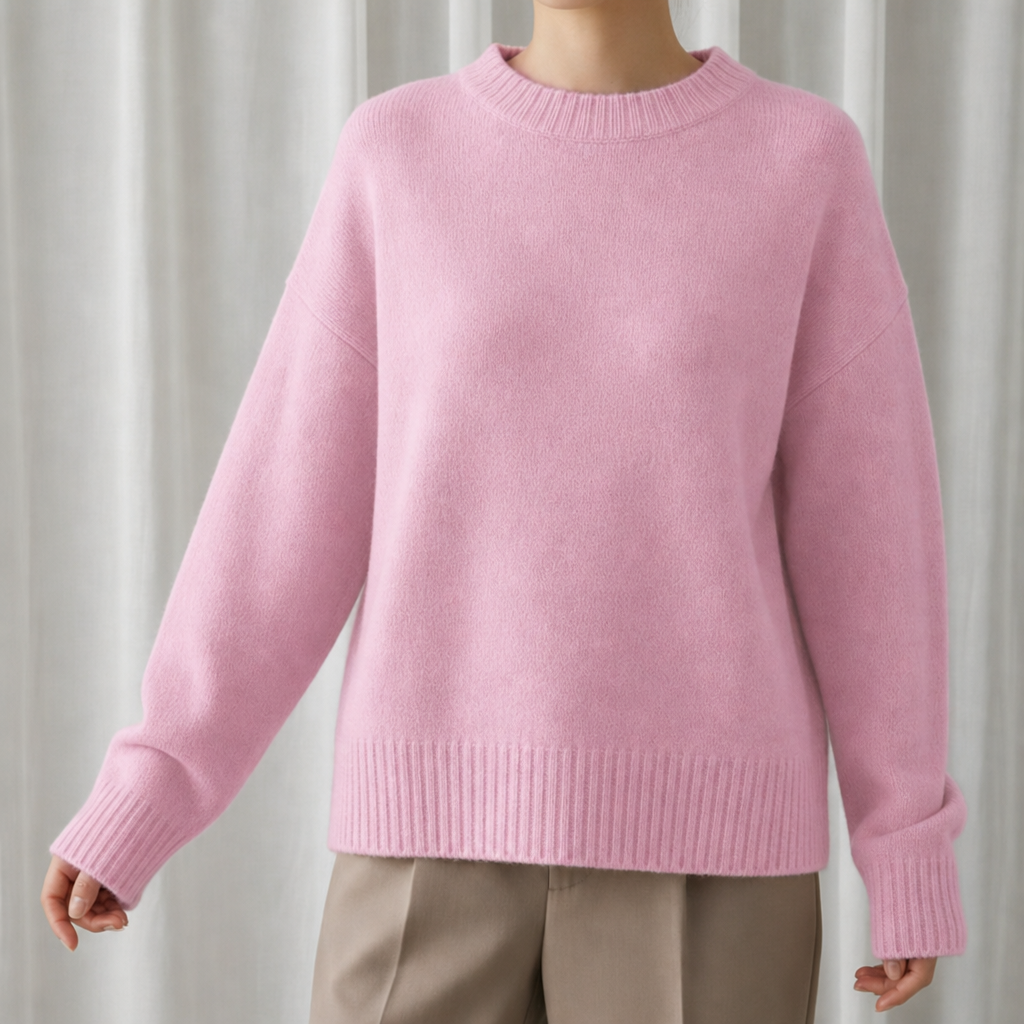 Biot Soft Mock Neck Sweater in Light Pink