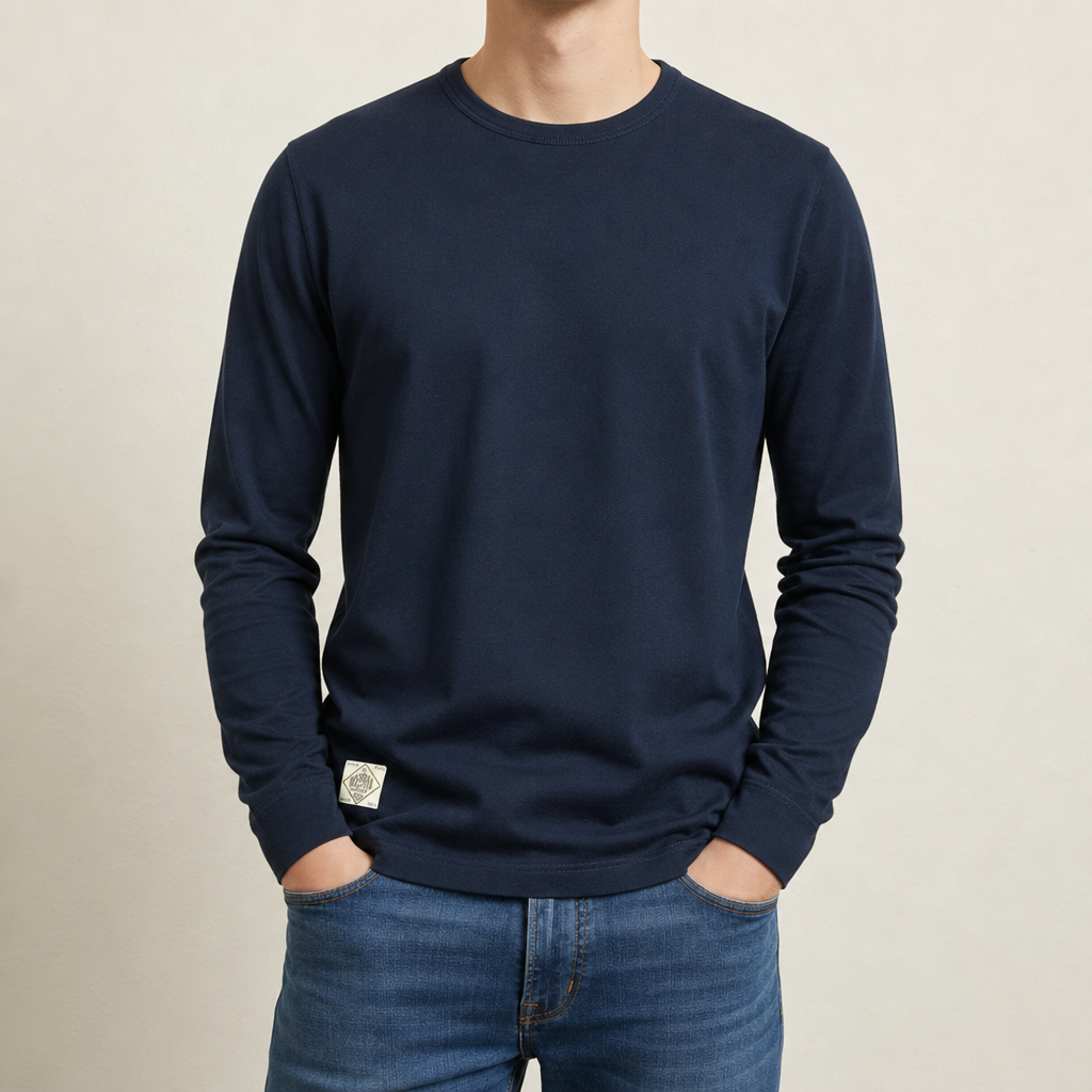 Whitworth Long Sleeve Shirt in Navy Blue