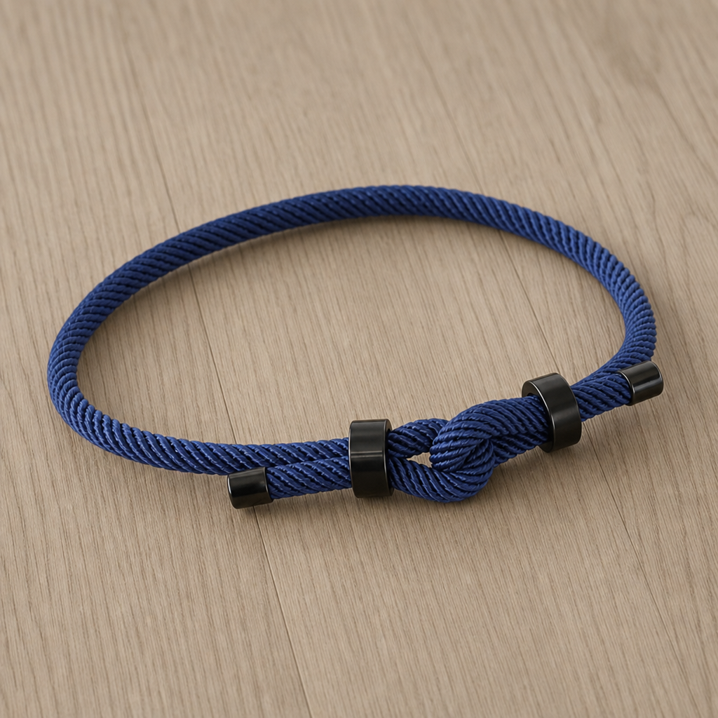 Mestino Adjustable Knot Rope Bracelet in Navy