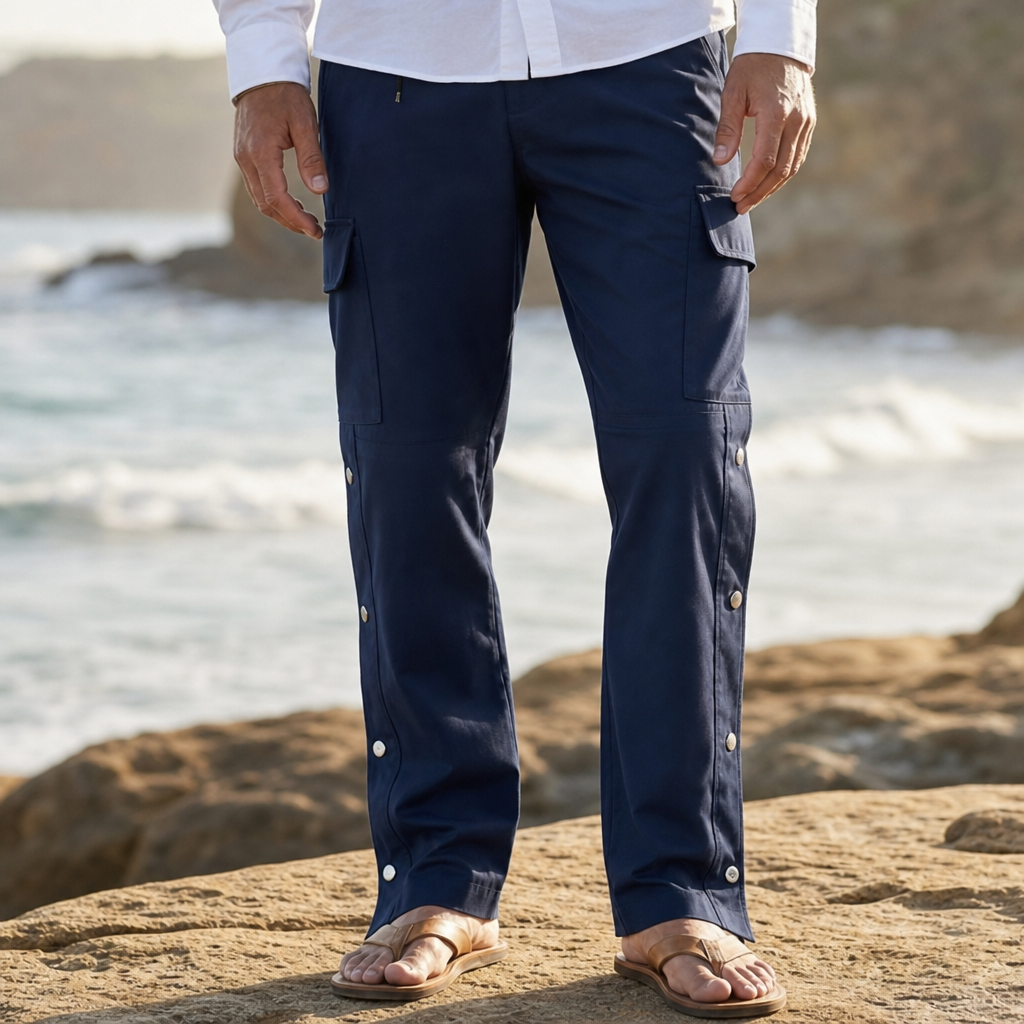 Lecce Snap Cargo Pants in Navy