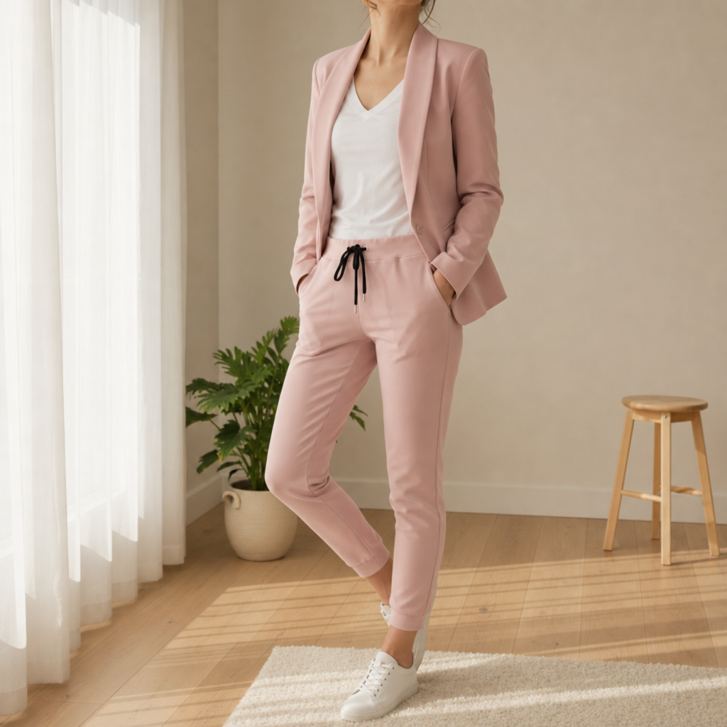 Grasse Blazer Jogger Set in Pink