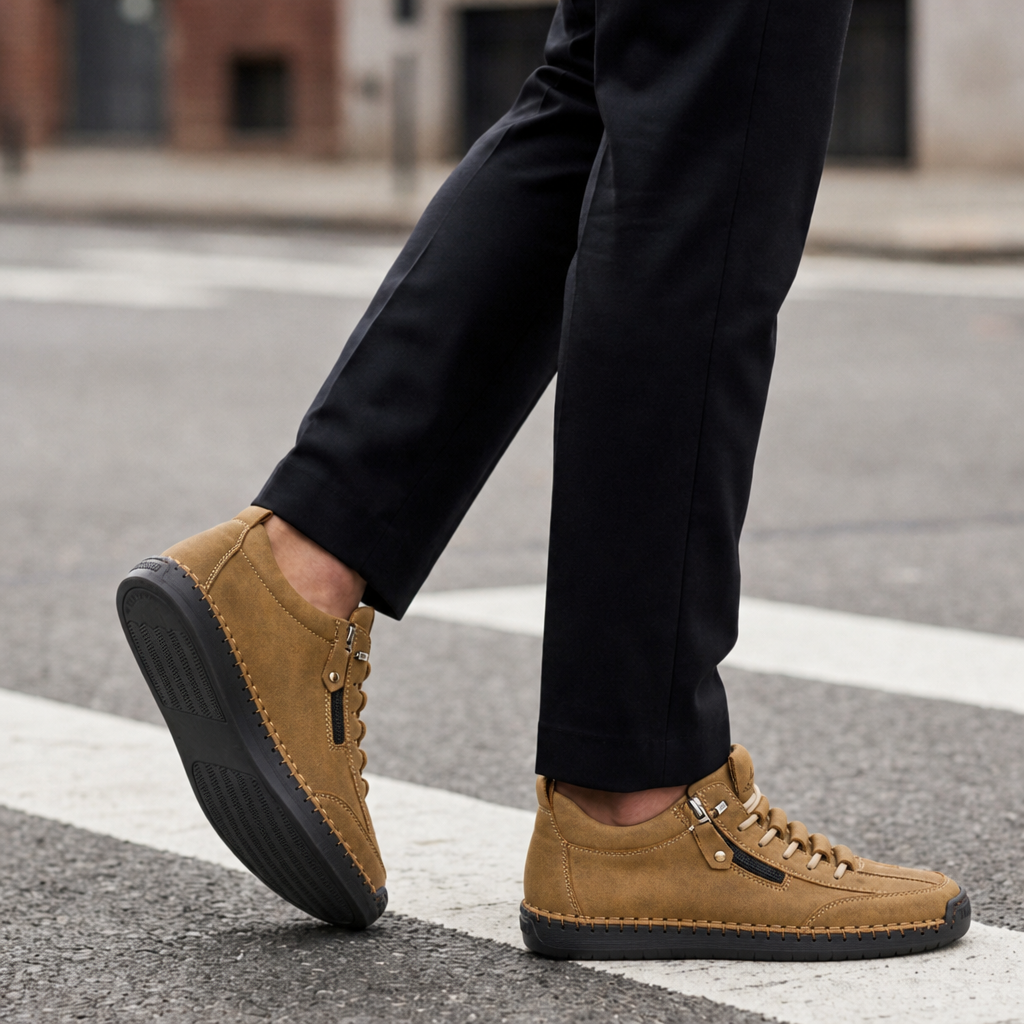 Rab Leather Lace-Up Boots in Sandstorm Brown