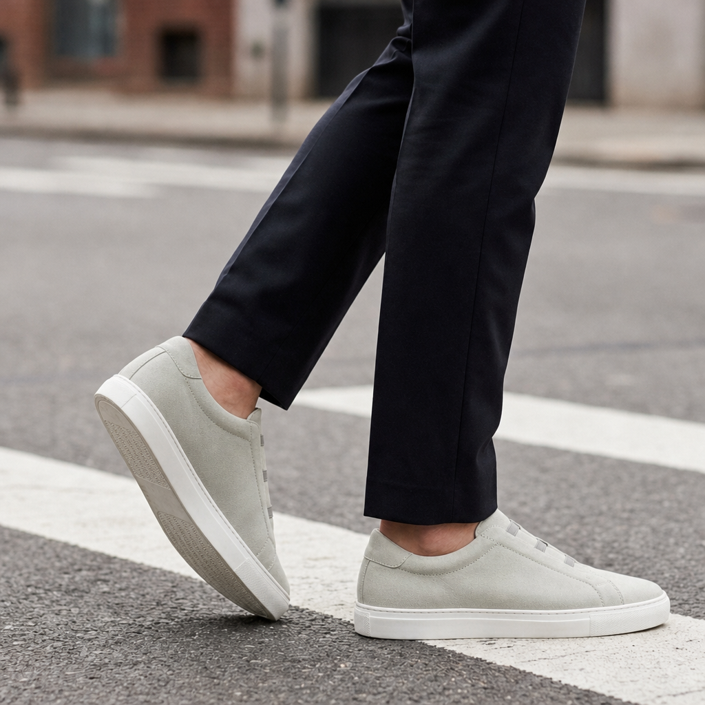Deia Suede Slip-On Sneakers in Stone