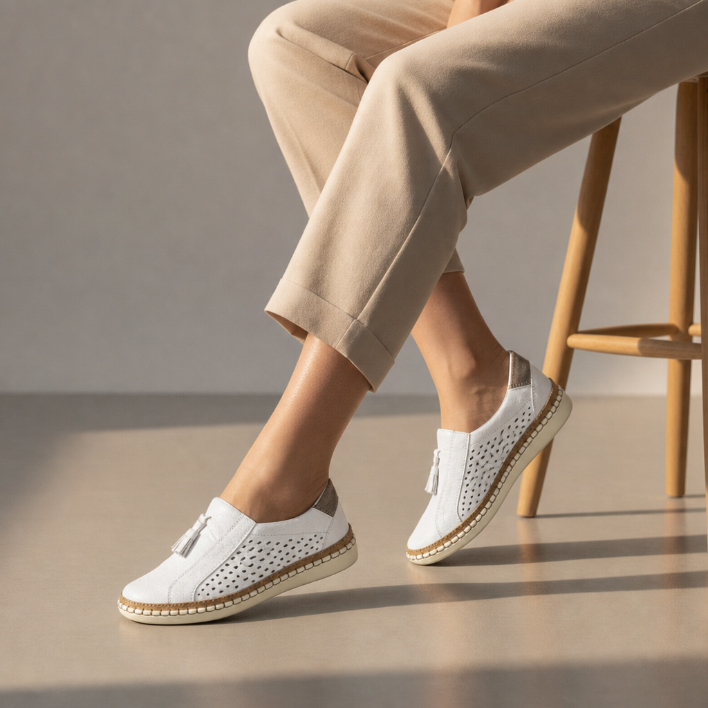 Ronda Orthopedic Slip-On Sneakers in White