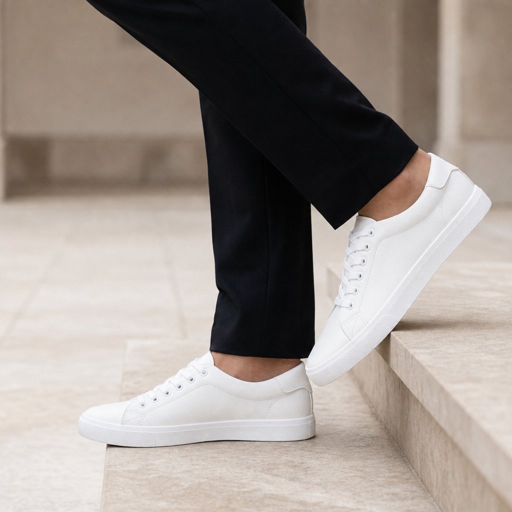 Apt Leather Casual Sneakers in White