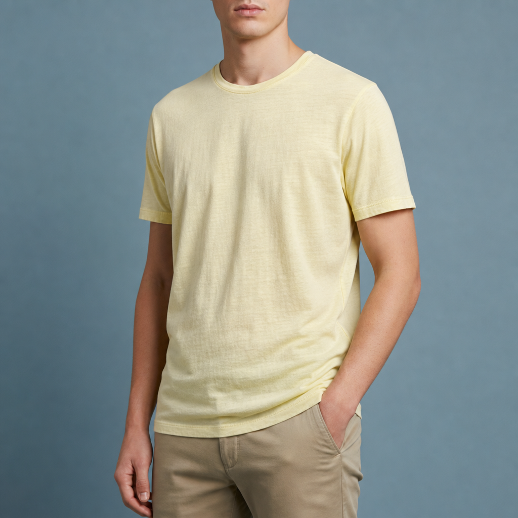 Antiparos Vintage Fit Cotton Tee in yellow