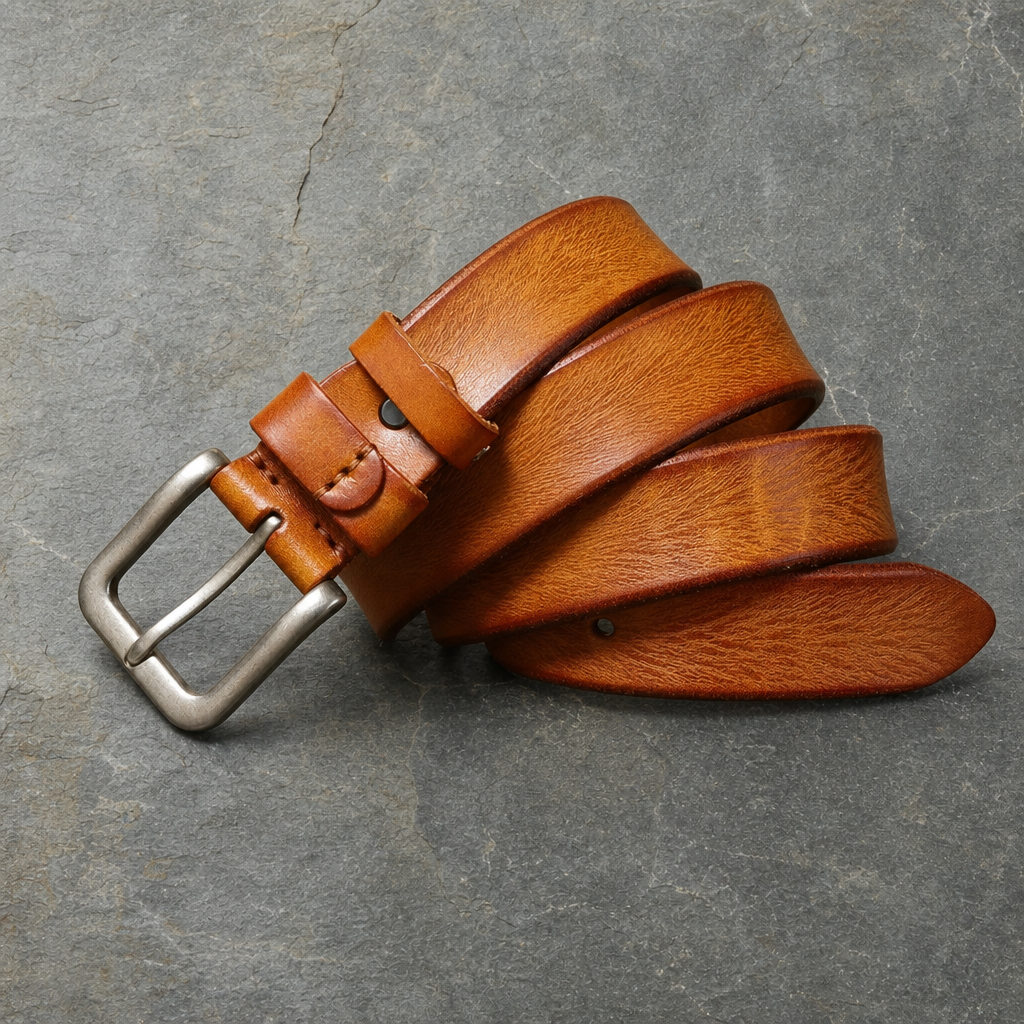Cartagena Vintage Leather Belt in Amber
