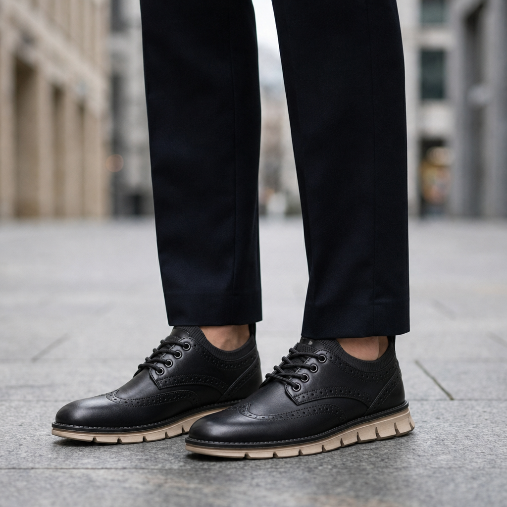 Perpignan Brogue Dress Sneakers in Black