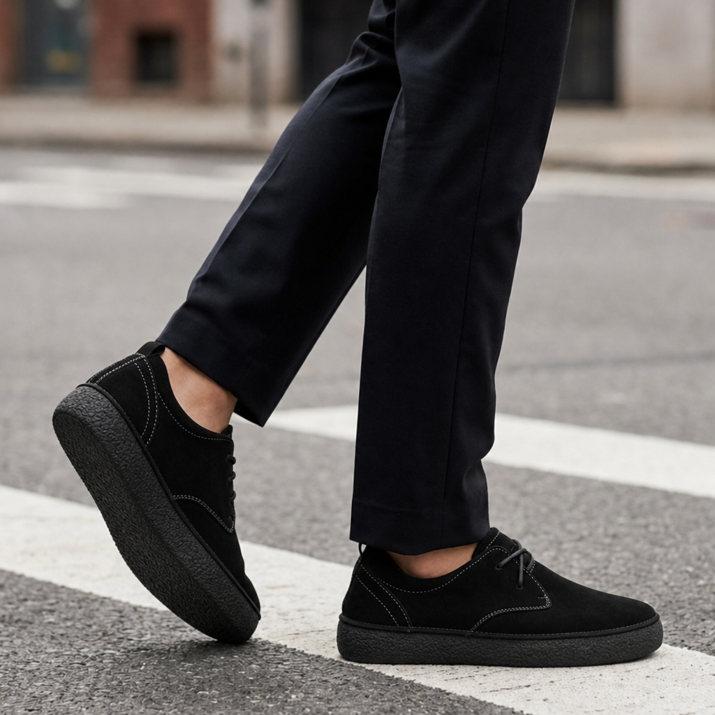 Astypalaia Suede Lace-Up Shoes in Black