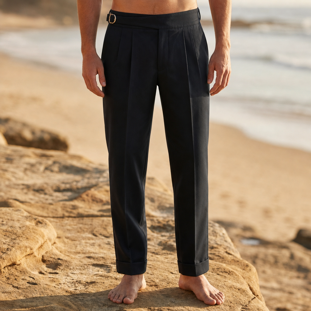 Sarentina Pleated Gurkha Trousers in Black